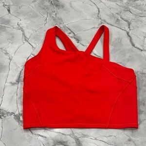 Lululemon Everlux Asymmetrical Tennis Tank Color Hot Heat Size 8